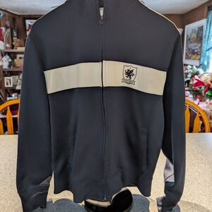 Black and Cream Zip-Up Jacket